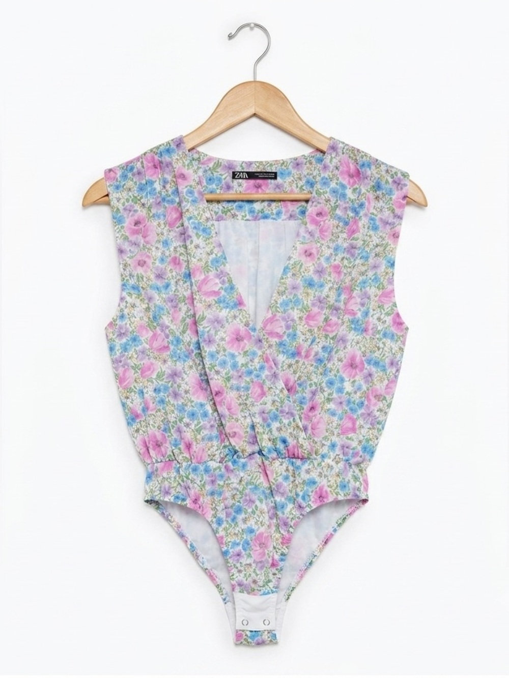 Zara Small Blouse Bodysuit Spring Flowers NWOT